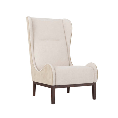 Arteriors Home Pierce Wing Chair Stone Boucle Dark Walnut 8170