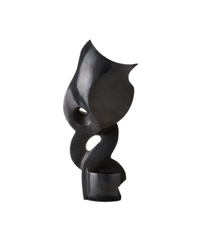 Currey & Co. Roland Black Marble Abstract Sculpture 1200-0596