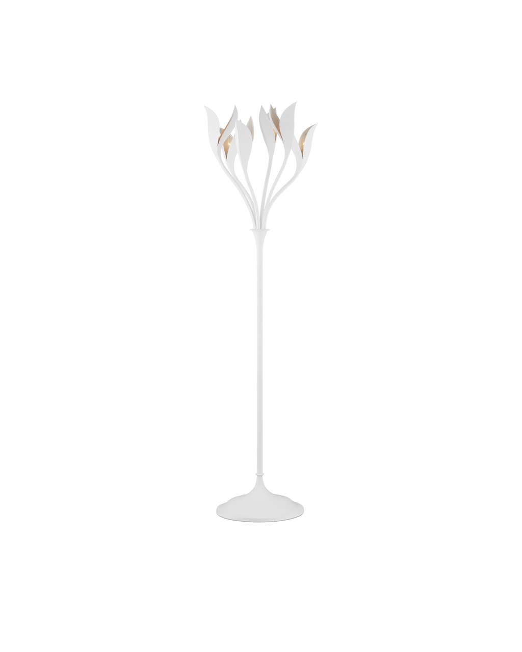 Currey & Co Snowflower Floor Lamp in Gesso White 8000-0160