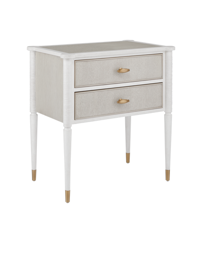 Currey & Co. Aster White Nightstand 3000-0191