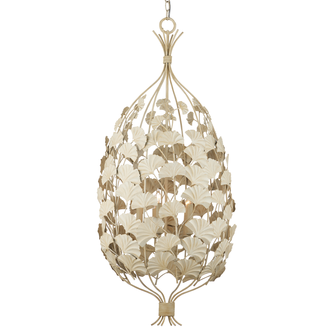 Currey & Co. Maidenhair 18" Cream 5-Light Chandelier 9000-1118