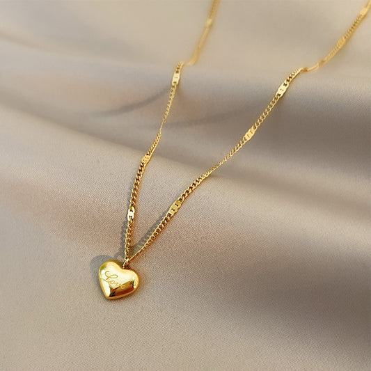 Fashion Jewelry Temperament Light Luxury Necklace Peach Heart Jewelry