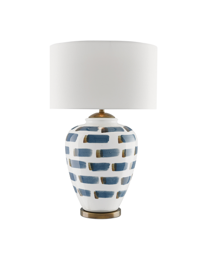 Currey & Co. Brushstroke Blue & White Table Lamp 6000-0019