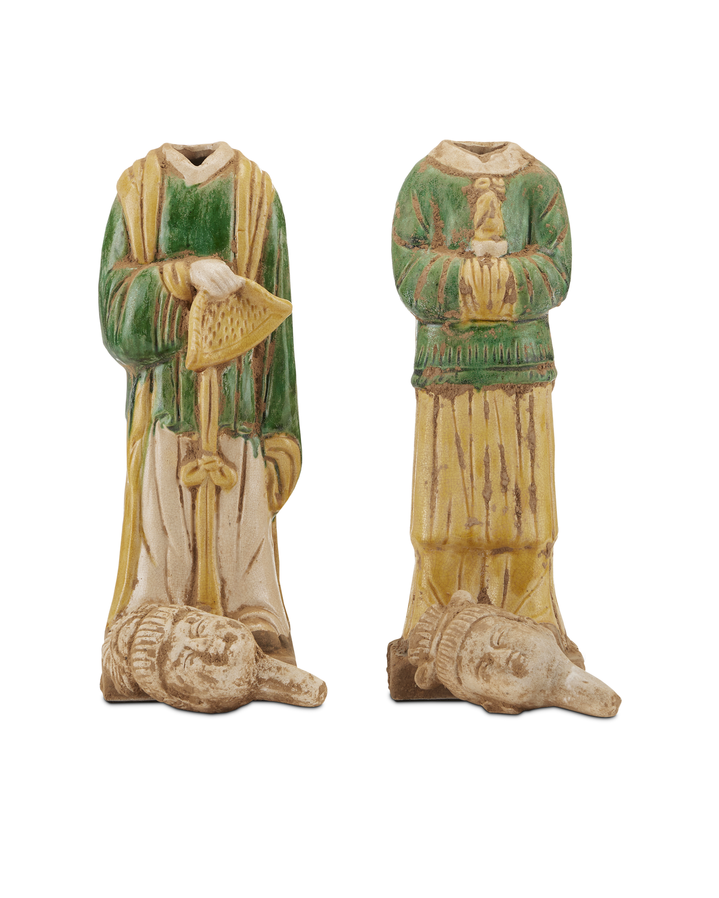 Currey & Co. Tang Dynasty Palace Servants Set of 2 1200-0597