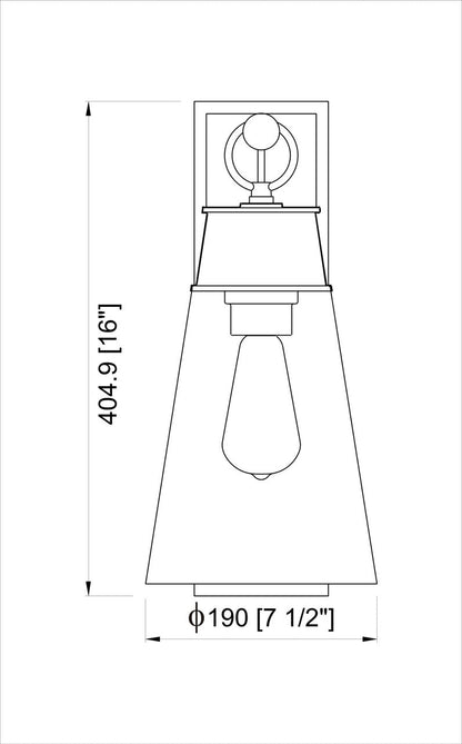 Z-Lite Wentworth 1 Light Wall Sconce in Rubbed Brass 2300-1SL-RB