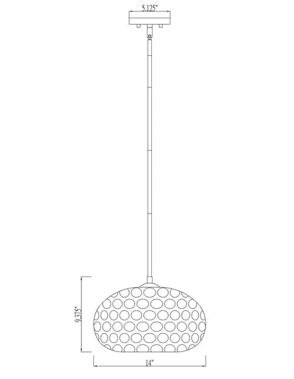 Z-Lite Chloe 1 Light Pendant in Matte Black 490P14-MB