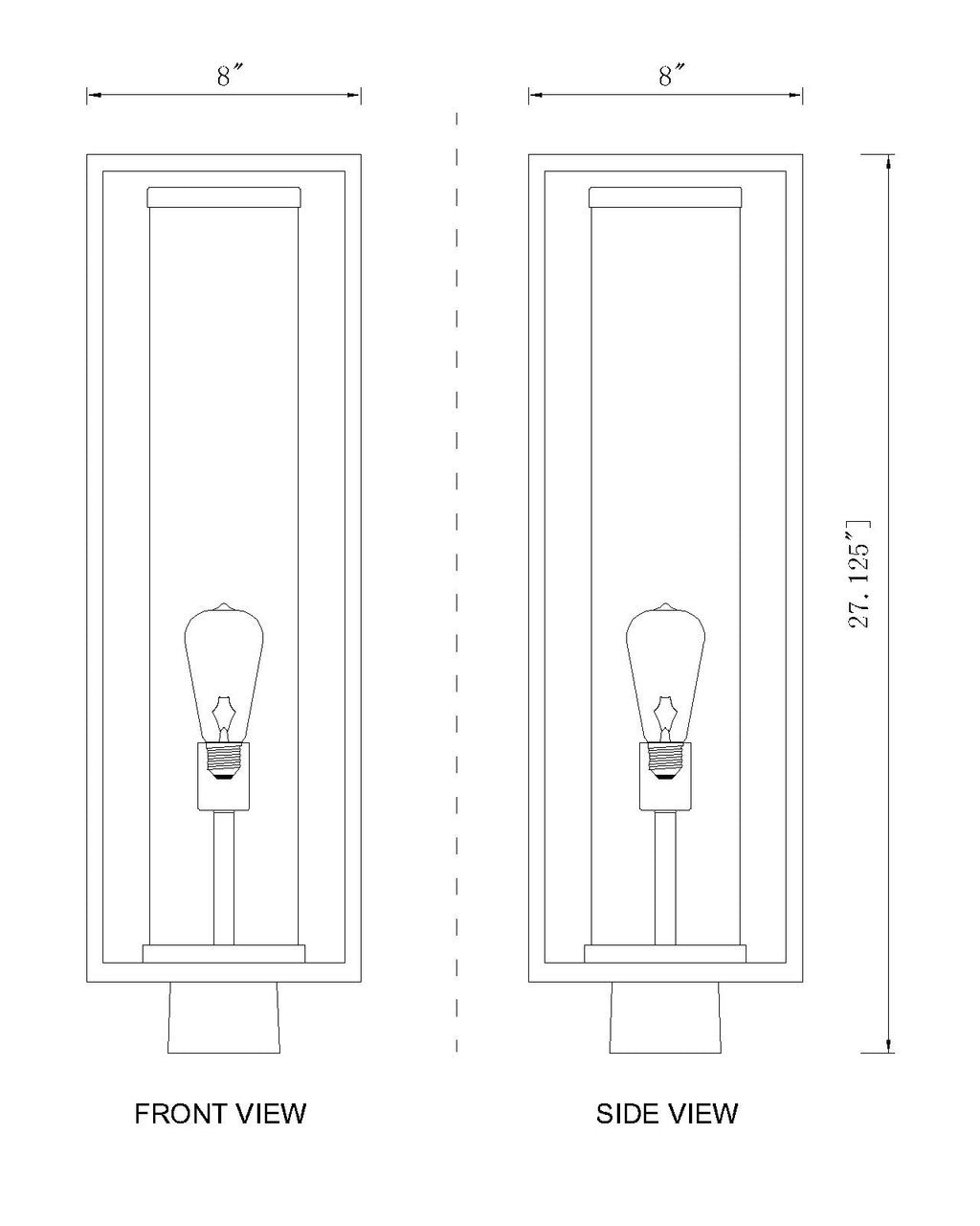 Z-Lite Dunbroch 1 Light Outdoor Post Mount Fixture in Deep Bronze + Outdoor Brass 584PHBS-DBZ-OBS