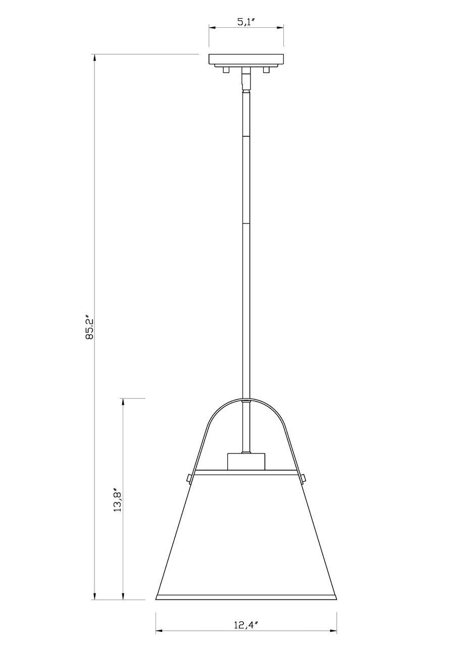 Z-Lite Z-Studio 1 Light Pendant in Brushed Nickel 743P12-BN