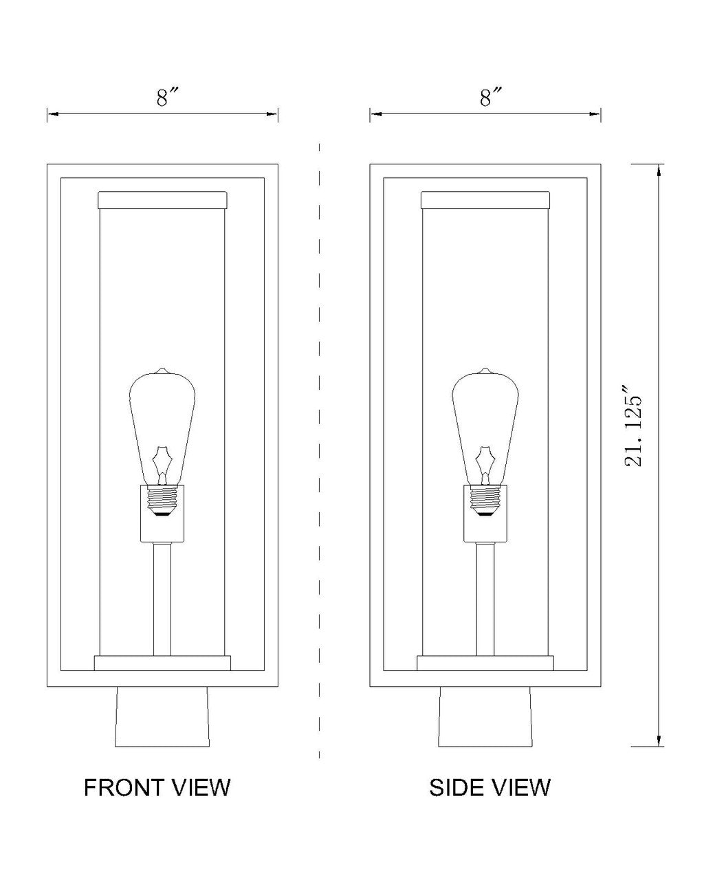 Z-Lite Dunbroch 1 Light Outdoor Post Mount Fixture in Black 584PHMS-BK