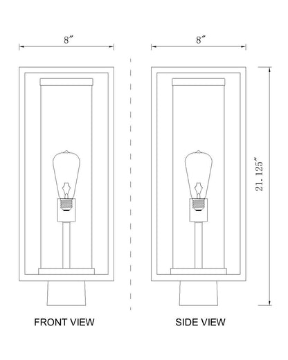 Z-Lite Dunbroch 1 Light Outdoor Post Mount Fixture in Black 584PHMS-BK