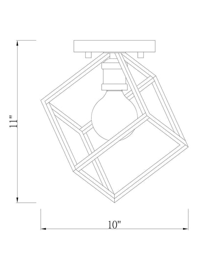 Z-Lite Vertical 1 Light Flush Mount in Matte Black + Brushed Nickel 478F-MB-BN