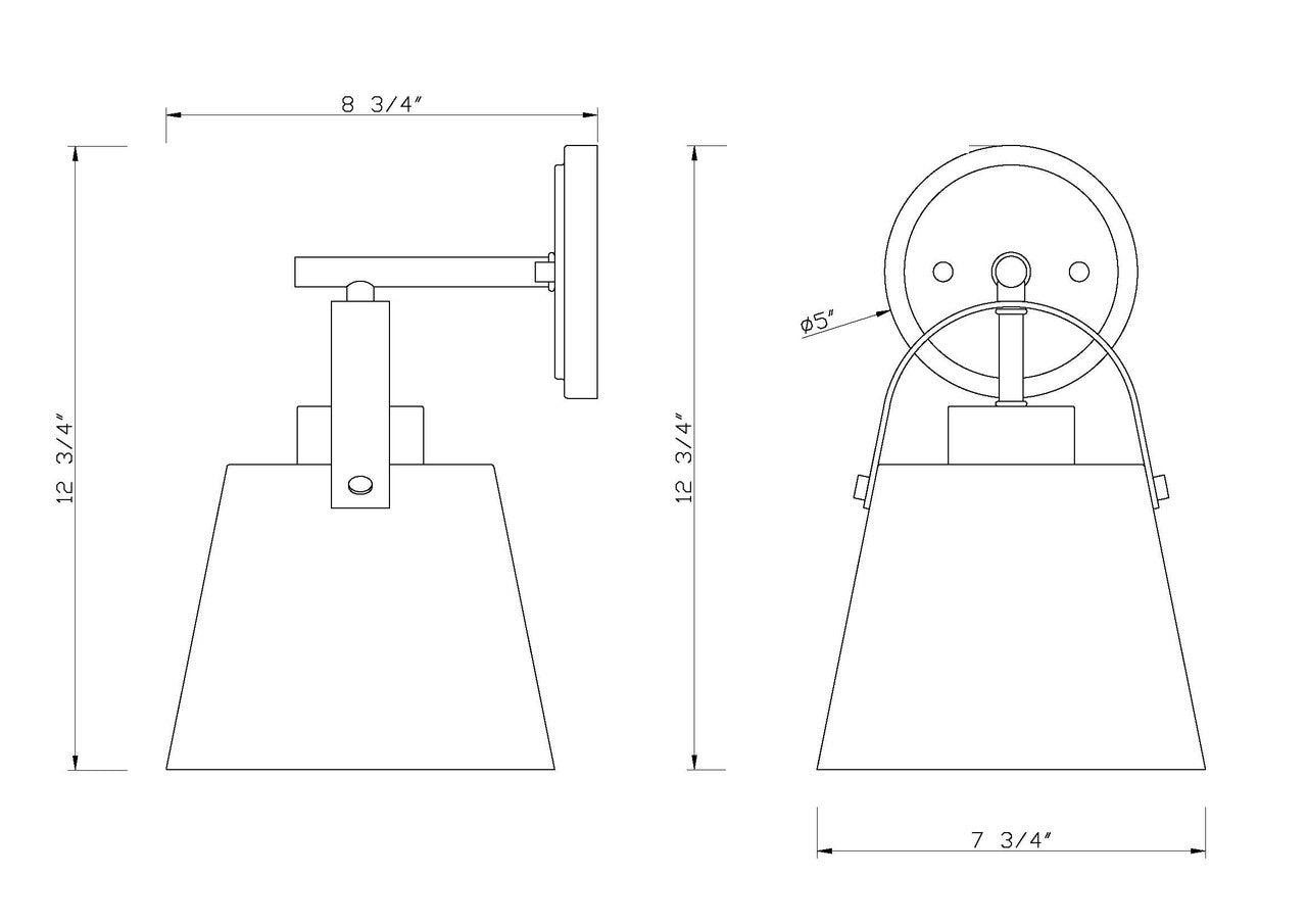 Z-Lite Z-Studio 1 Light Wall Sconce in Matte White + Brushed Nickel 726-1S-MW+BN