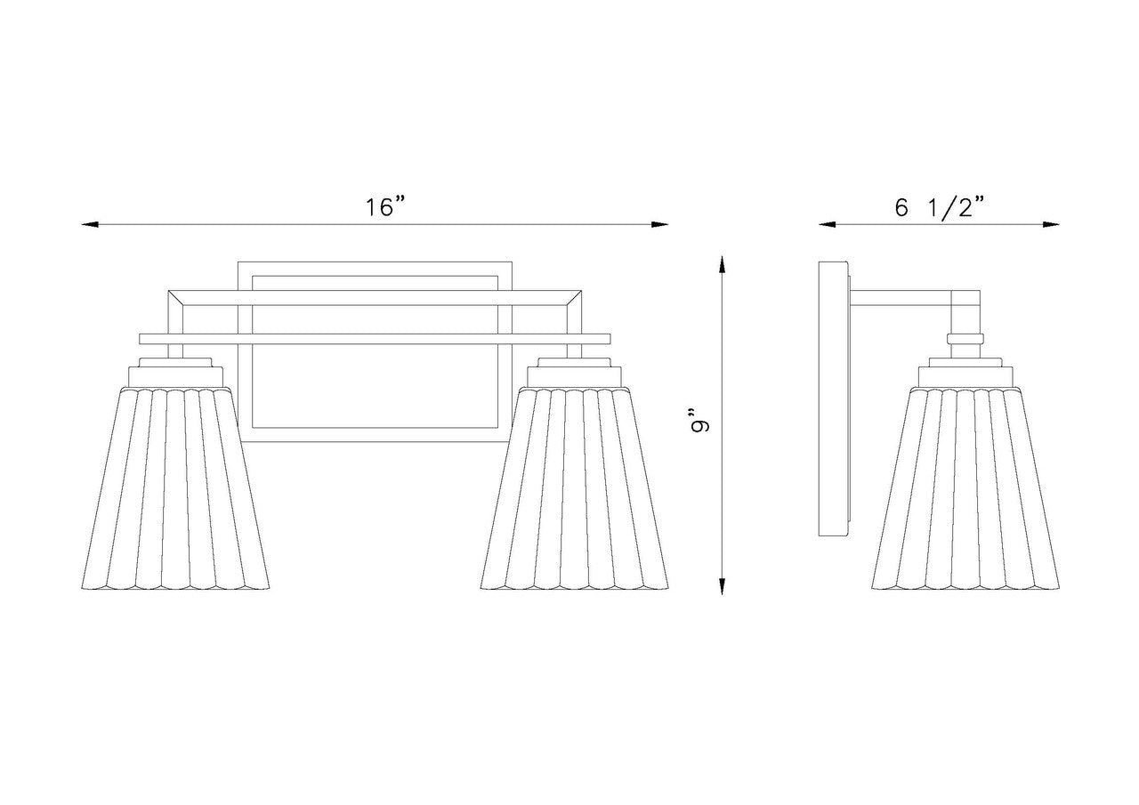 Z-Lite Lyna 2 Light Vanity in Matte Black 823-2V-MB