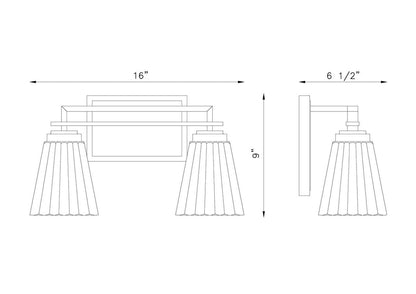 Z-Lite Lyna 2 Light Vanity in Matte Black 823-2V-MB