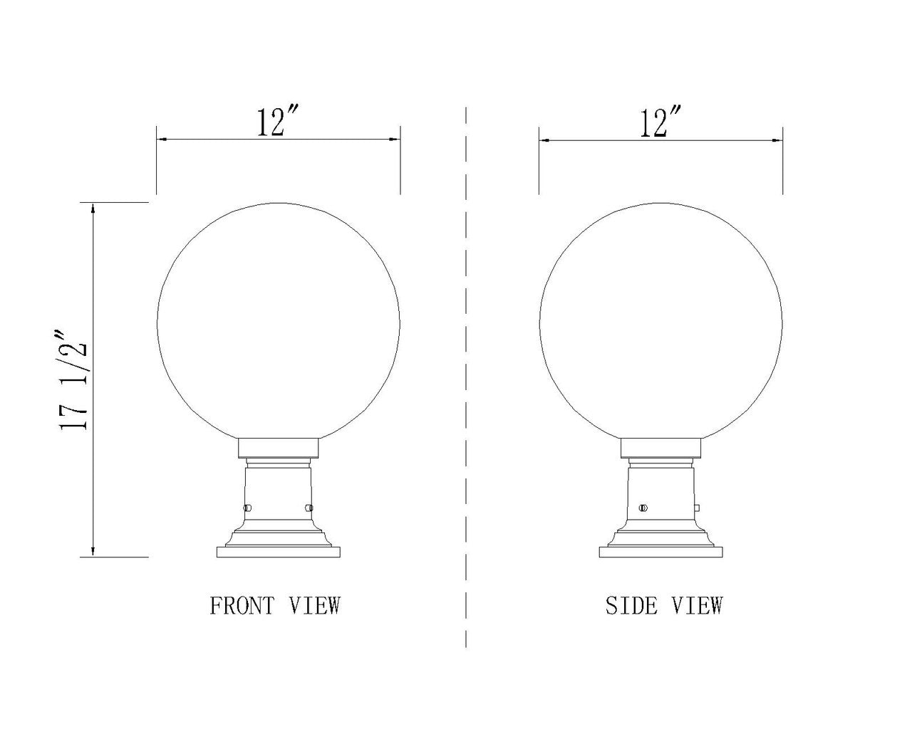 Z-Lite Laurent 1 Light Outdoor Pier Mounted Fixture in Black 599PHB-533PM-BK