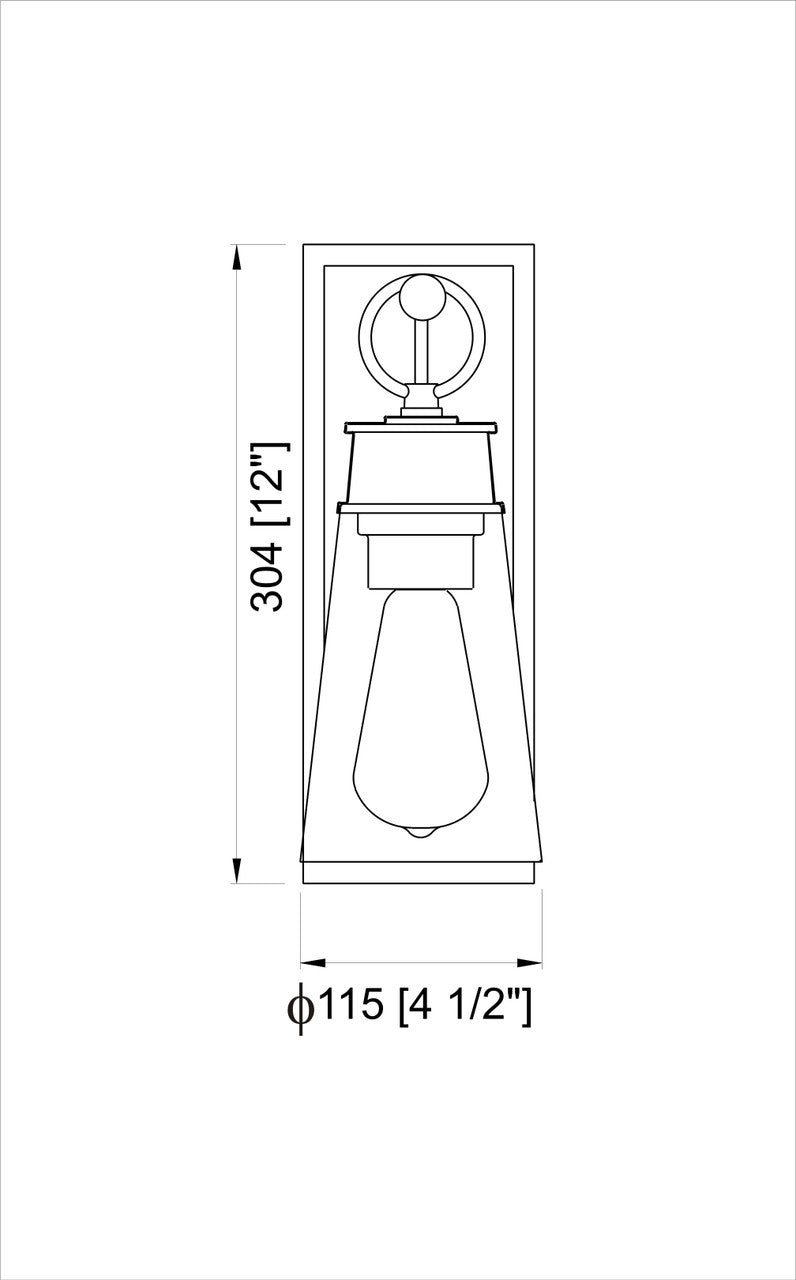 Z-Lite Wentworth 1 Light Wall Sconce in Matte Black 2300-1SS-MB