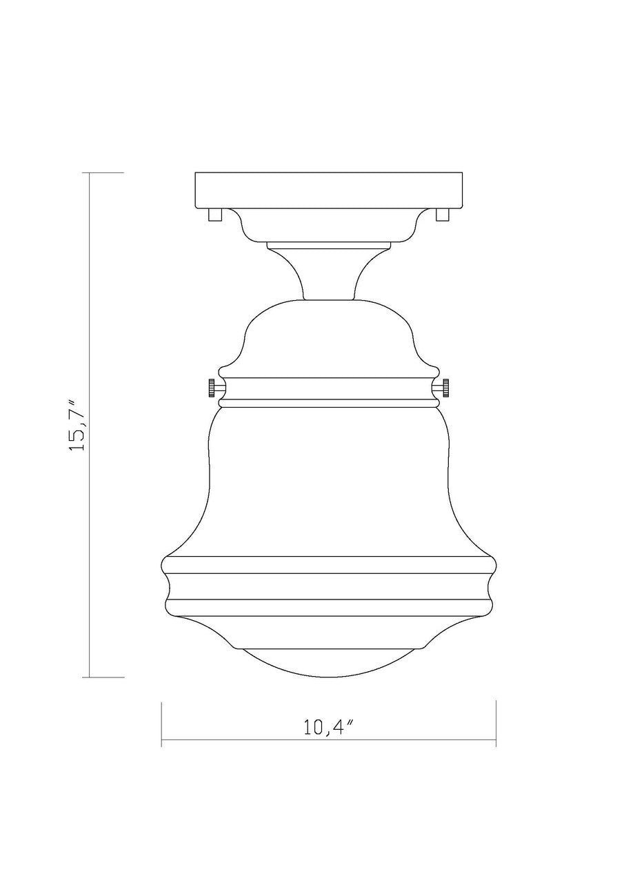 Z-Lite Vaughn 1 Light Flush Mount in Heritage Brass 735F10-HBR