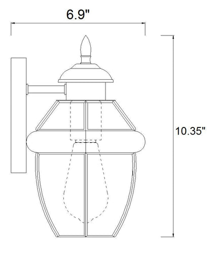 Z-Lite Westover 1 Light Outdoor Wall Light in Black 580XS-BK