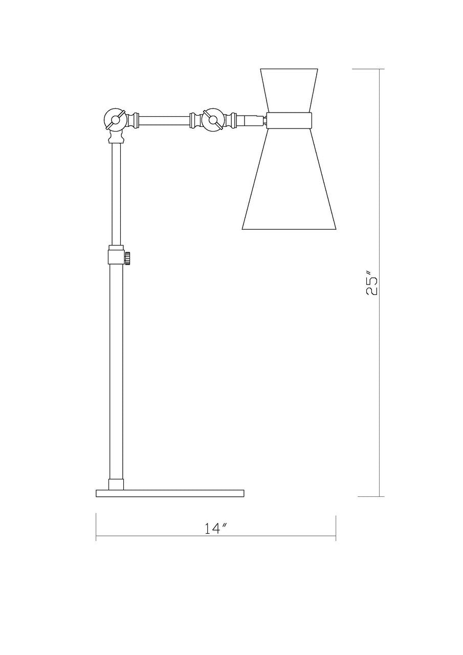 Z-Lite Soriano 1 Light Table Lamp in Matte Black + Brushed Nickel 728TL-MB-BN