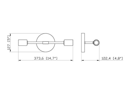 Z-Lite Modernist 2 Light Wall Sconce in Chrome 731-2S-CH