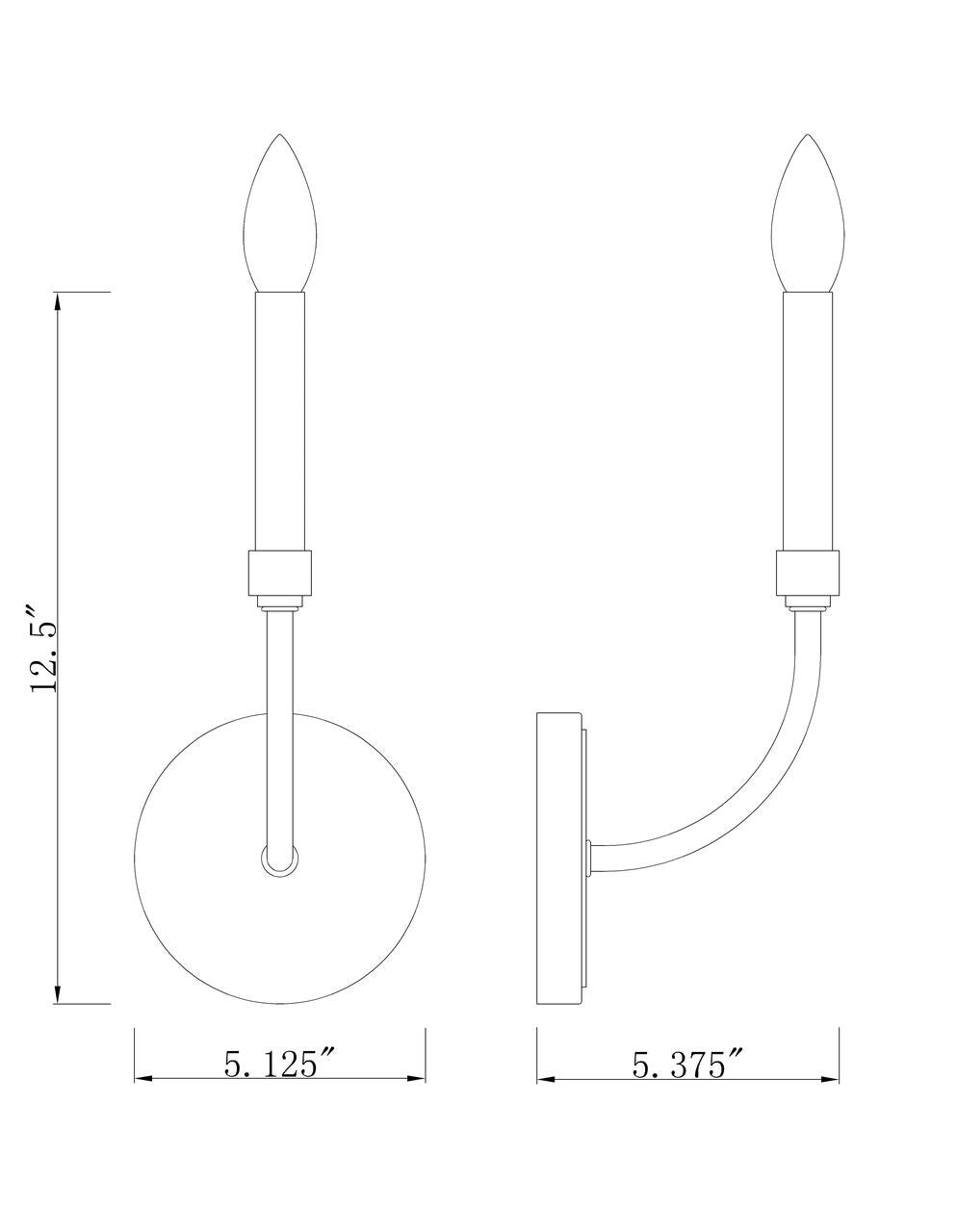 Z-Lite Haylie 1 Light Wall Sconce in Matte Black + Olde Brass 479-1S-MB-OBR