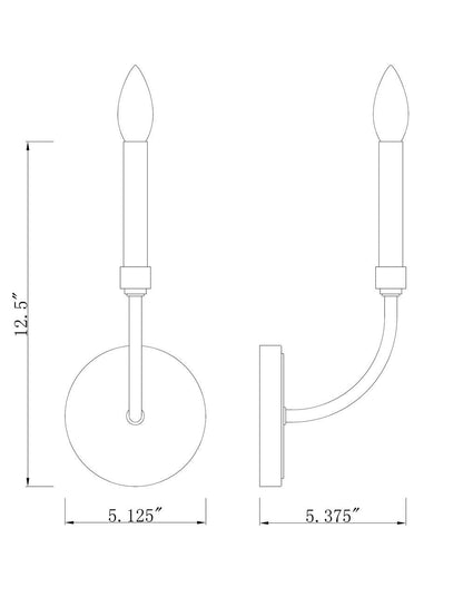 Z-Lite Haylie 1 Light Wall Sconce in Matte Black + Olde Brass 479-1S-MB-OBR