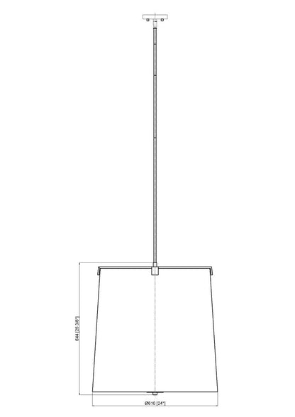 Z-Lite Weston 6 Light Pendant in Brushed Nickel 3502P24-BN