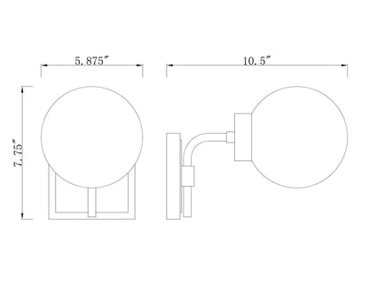 Z-Lite Parsons 1 Light Wall Sconce in Matte Black + Brushed Nickel 477-1S-MB-BN