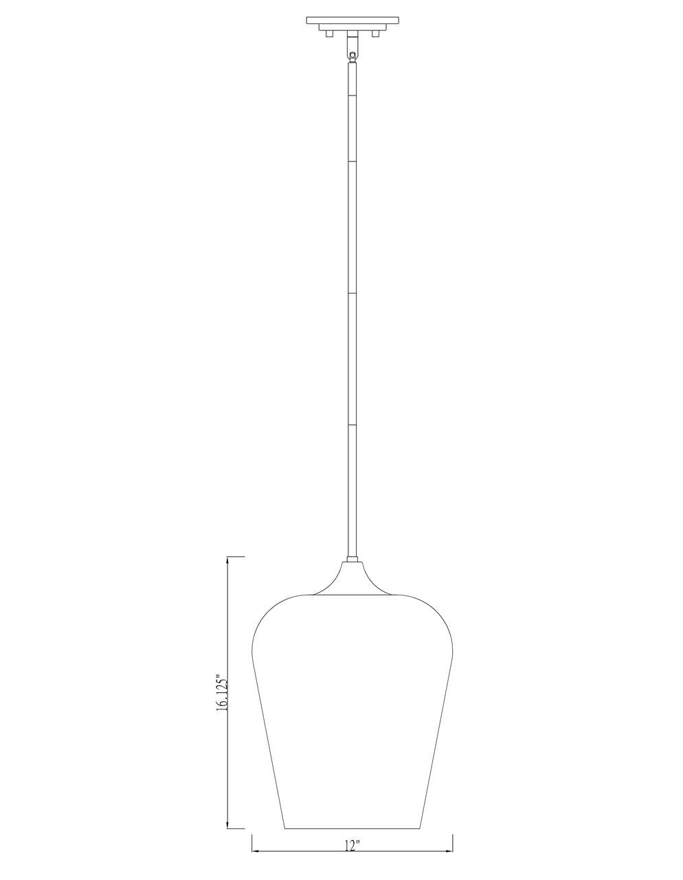 Z-Lite Joliet 1 Light Pendant in Brushed Nickel 473P12-BN