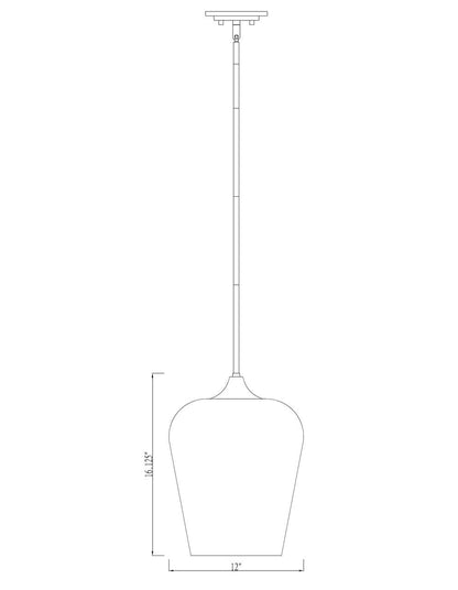 Z-Lite Joliet 1 Light Pendant in Brushed Nickel 473P12-BN