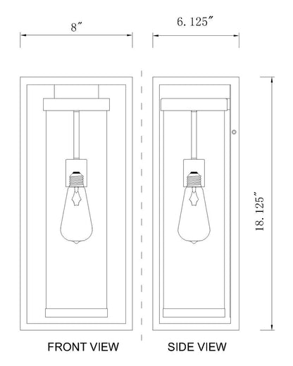 Z-Lite Dunbroch 1 Light Outdoor Wall Light in Deep Bronze + Outdoor Brass 584M-DBZ-OBS