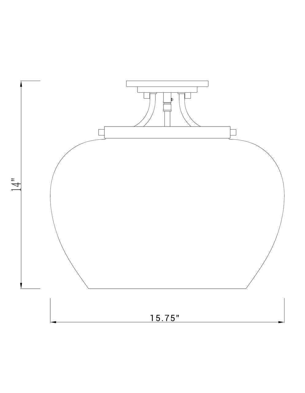 Z-Lite Joliet 3 Light Semi Flush Mount in Brushed Nickel 473SF-BN