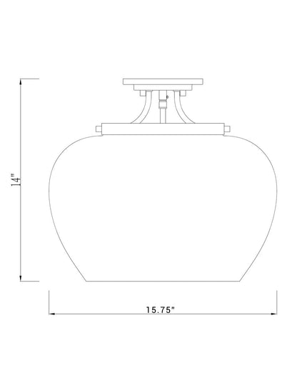 Z-Lite Joliet 3 Light Semi Flush Mount in Brushed Nickel 473SF-BN