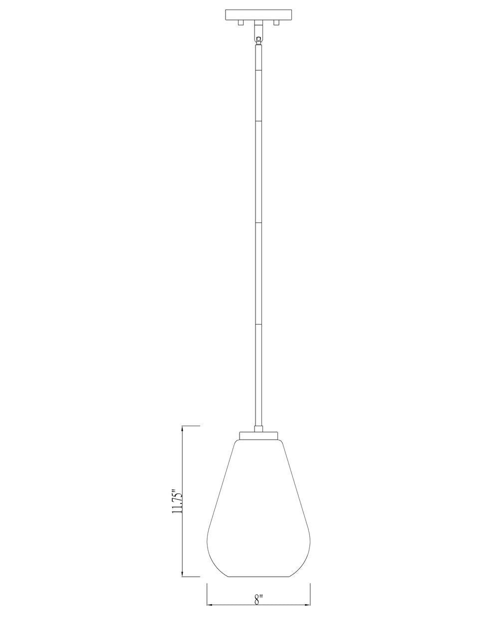 Z-Lite Ayra 1 Light Pendant in Brushed Nickel 488P8-BN