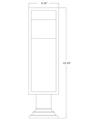 Z-Lite Barwick 1 Light Outdoor Pier Mounted Fixture in Black 585PHMR-533PM-BK-LED