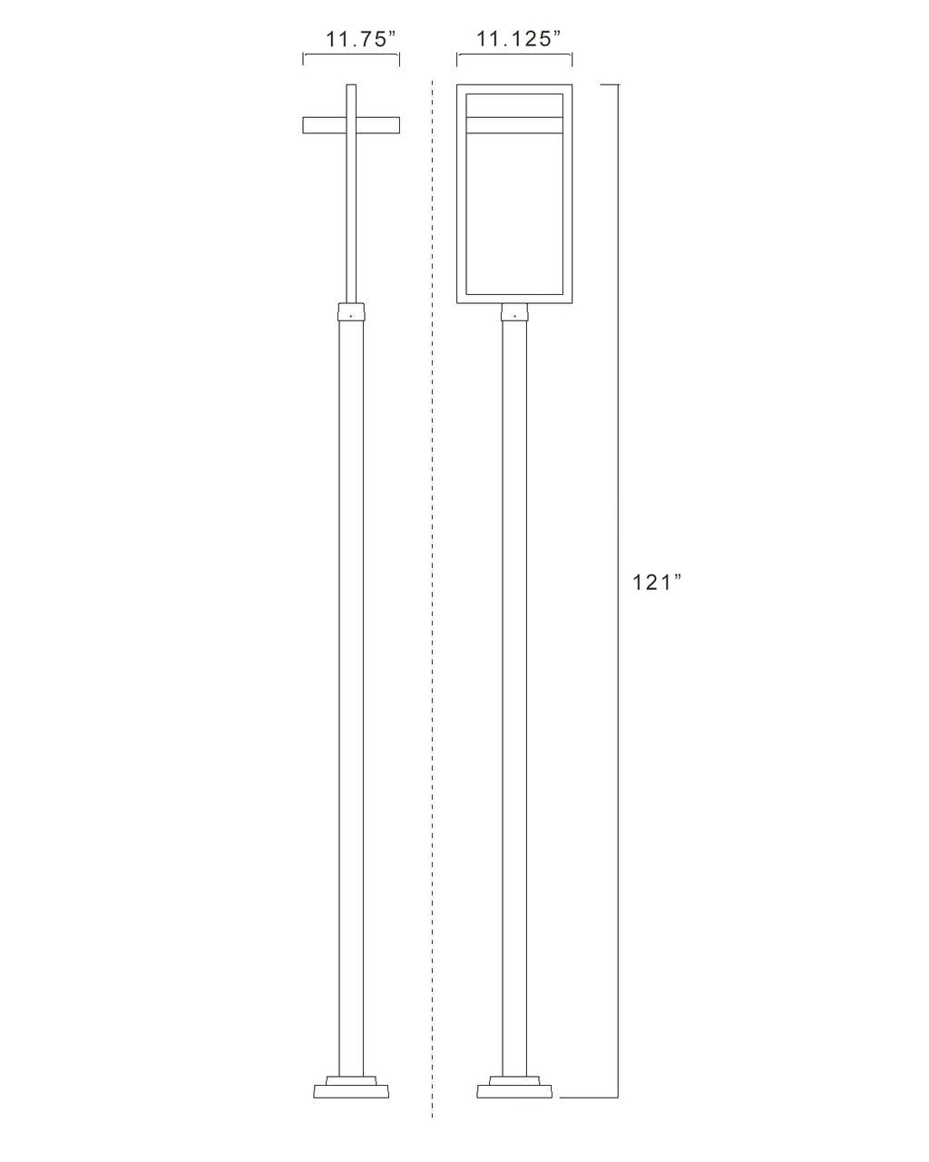 Z-Lite Luttrel 1 Light Outdoor Post Mounted Fixture in Black 566PHXLS-536P-BK-LED