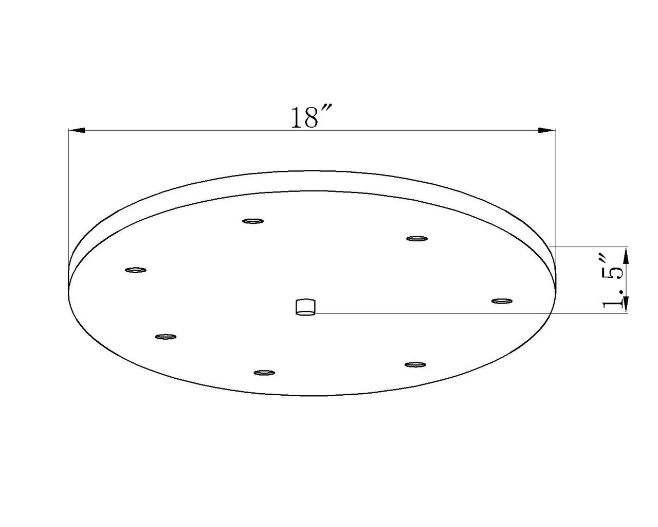 Z-Lite Multi Point Canopy 7 Light Ceiling Plate in Brushed Nickel CP1807R-BN