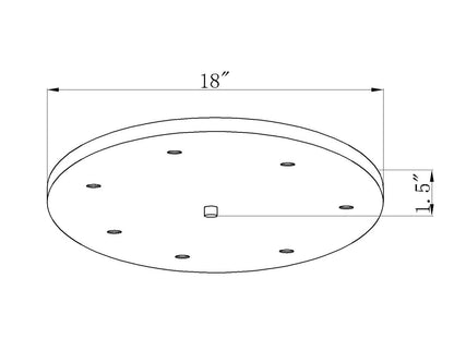 Z-Lite Multi Point Canopy 7 Light Ceiling Plate in Brushed Nickel CP1807R-BN