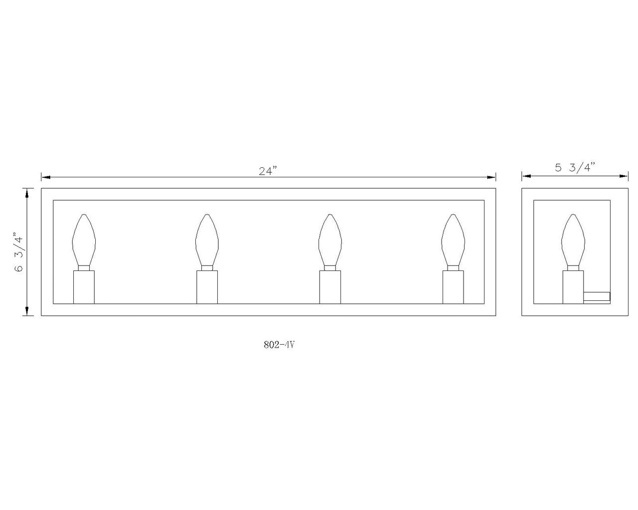 Z-Lite Infinity 4 Light Vanity in Chrome 802-4V-CH