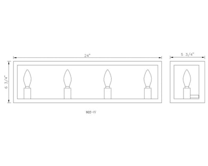 Z-Lite Infinity 4 Light Vanity in Chrome 802-4V-CH