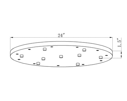 Z-Lite Multi Point Canopy 11 Light Ceiling Plate in Brushed Nickel CP2411R-BN