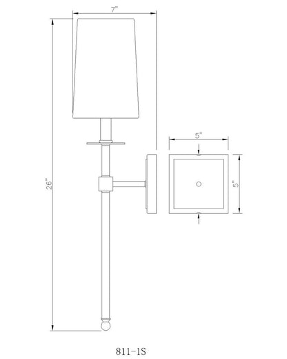 Z-Lite Camila 1 Light Wall Sconce in Polished Nickel 811-1S-PN