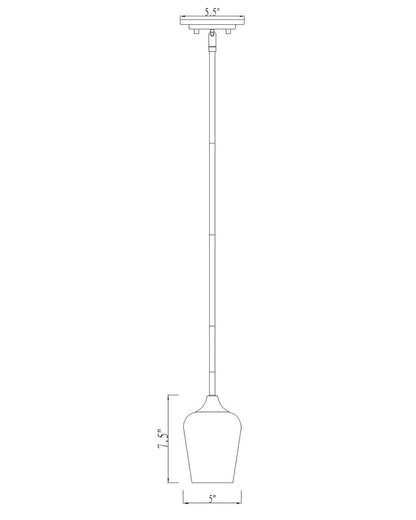 Z-Lite Joliet 1 Light Pendant in Chrome 473MP-CH