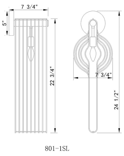 Z-Lite Contour 1 Light Wall Sconce in White 801-1SL-WH