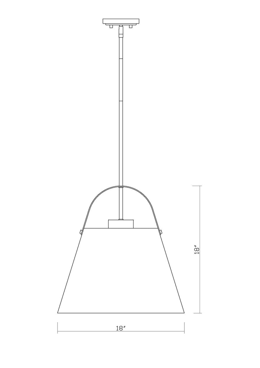 Z-Lite Z-Studio 1 Light Pendant in Matte White + Heritage Brass 726P18-MW+HBR