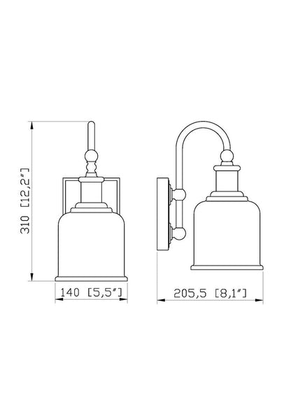 Z-Lite Bryant 1 Light Wall Sconce in Brushed Nickel 734-1S-BN