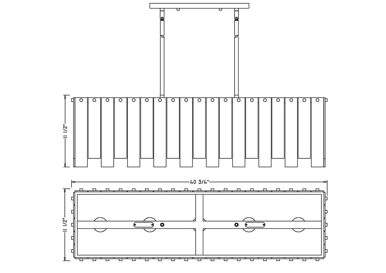 Z-Lite Viviana 5 Light Linear Chandelier in Polished Nickel 345-40L-PN