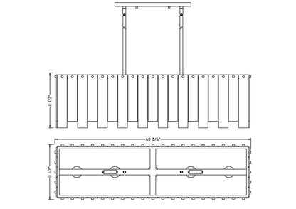 Z-Lite Viviana 5 Light Linear Chandelier in Polished Nickel 345-40L-PN