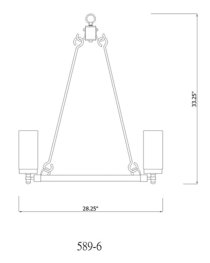 Z-Lite Marlow 6 Light Outdoor Chandelier in Ashen Barnboard 589-6ABB