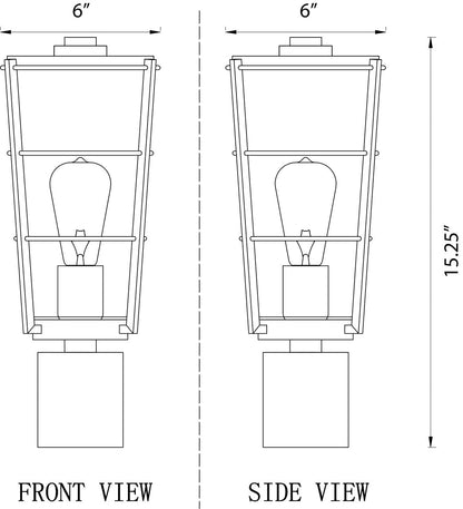 Z-Lite Helix 1 Light Outdoor Post Mount Fixture in Black 591PHM-BK